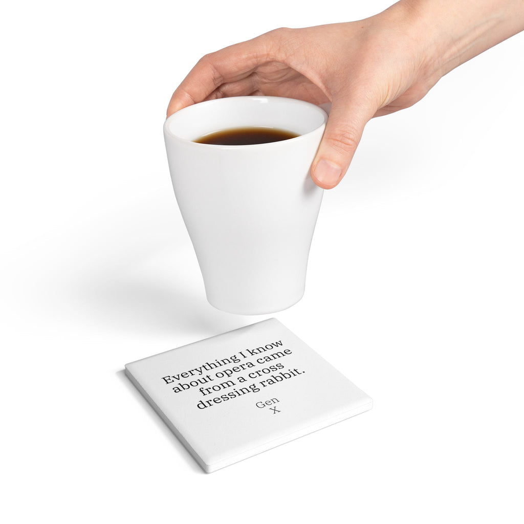 Gen X Goods Ceramic Coaster — "Cross dressing rabbit" Coaster