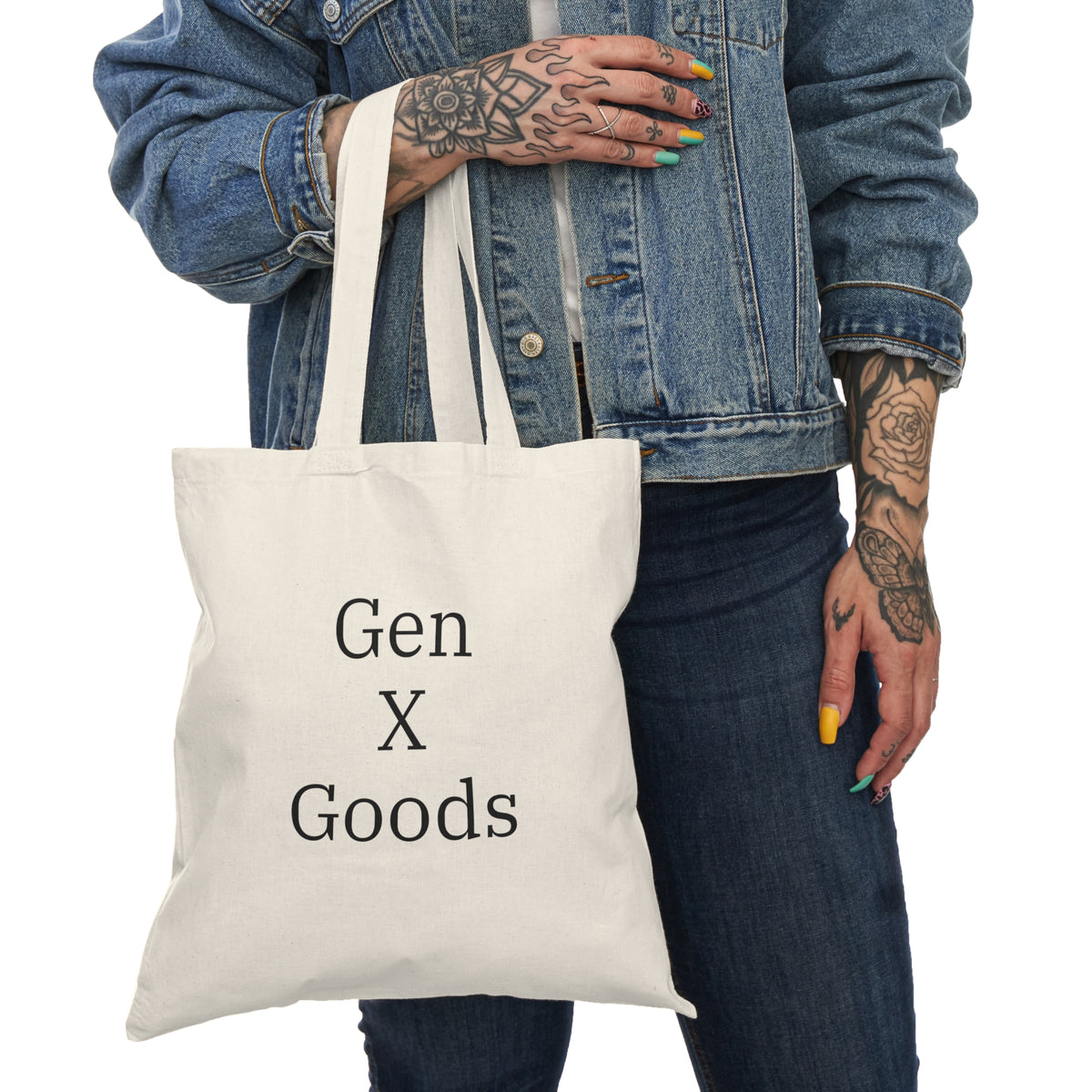 Gen X Goods Natural Tote Bag — "Things Every Gen X Should Know" Printed Reusable Market Tote