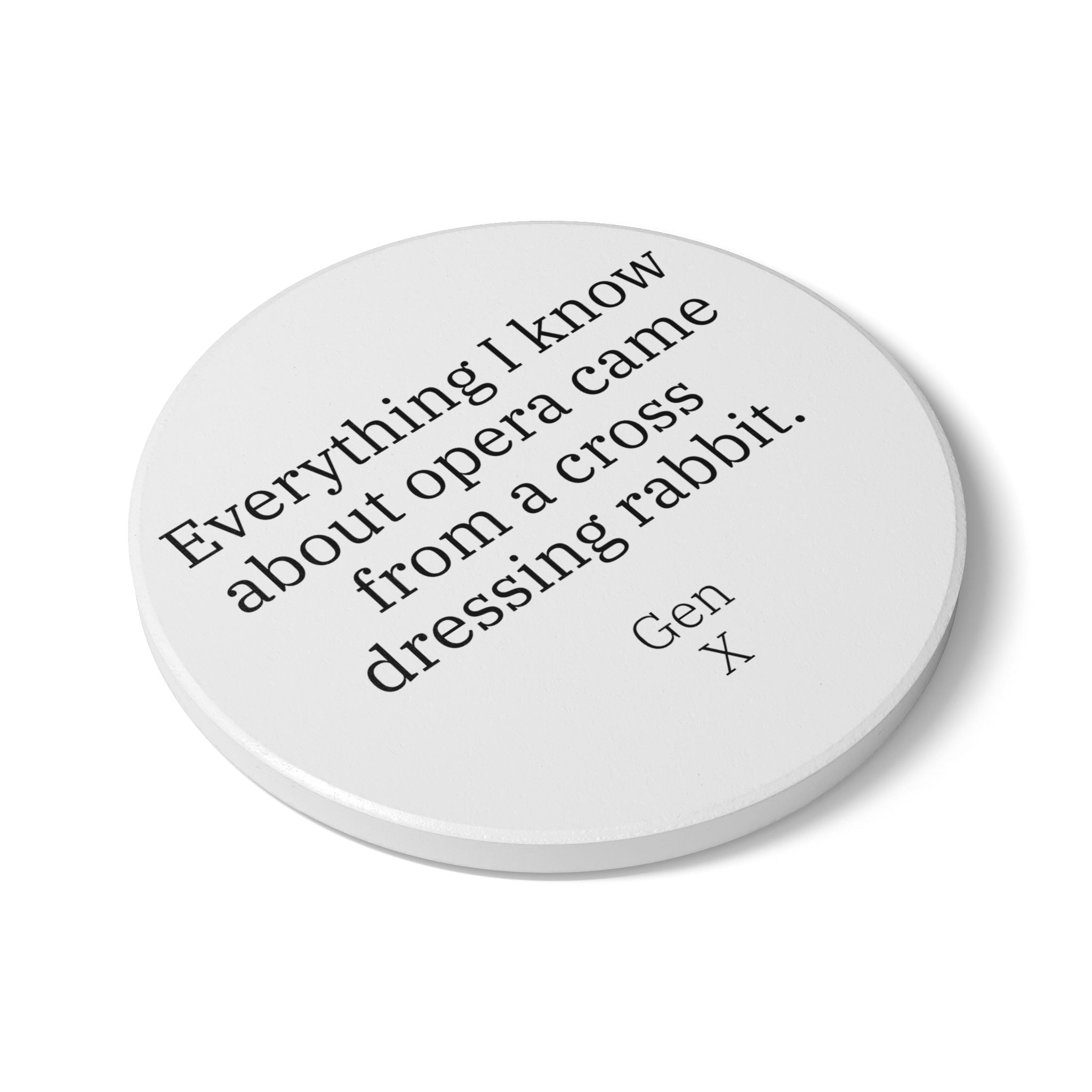 Gen X Goods Ceramic Coaster — "Cross dressing rabbit" Coaster