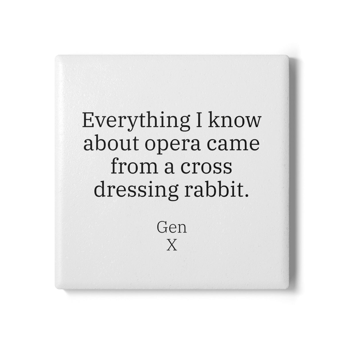Gen X Goods Ceramic Coaster — "Cross dressing rabbit" Coaster
