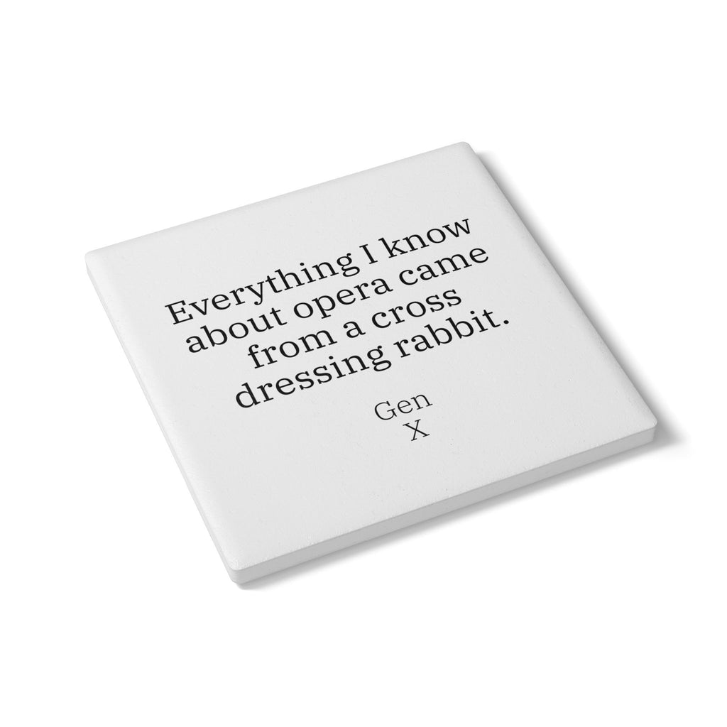 Gen X Goods Ceramic Coaster — "Cross dressing rabbit" Coaster