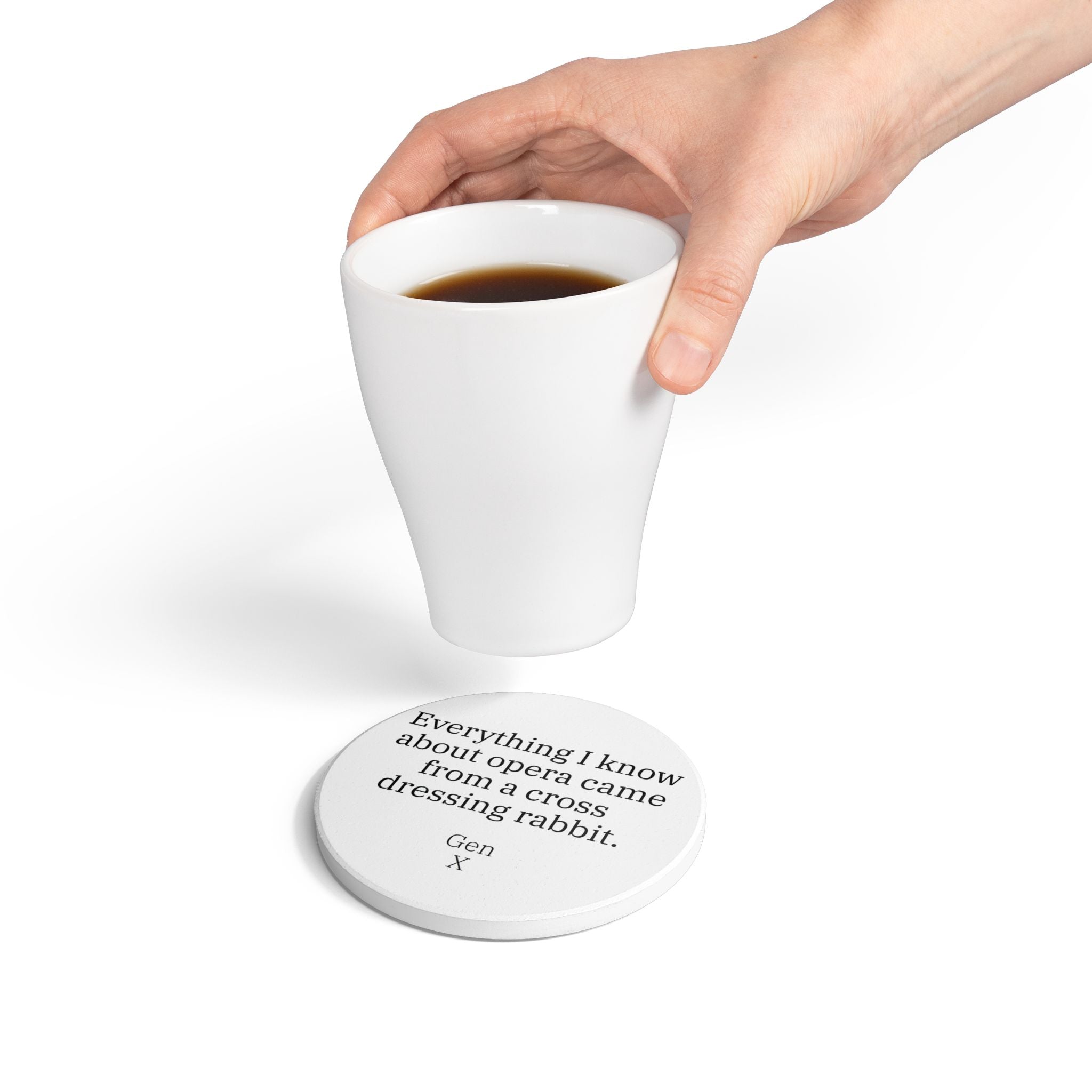 Gen X Goods Ceramic Coaster — "Cross dressing rabbit" Coaster